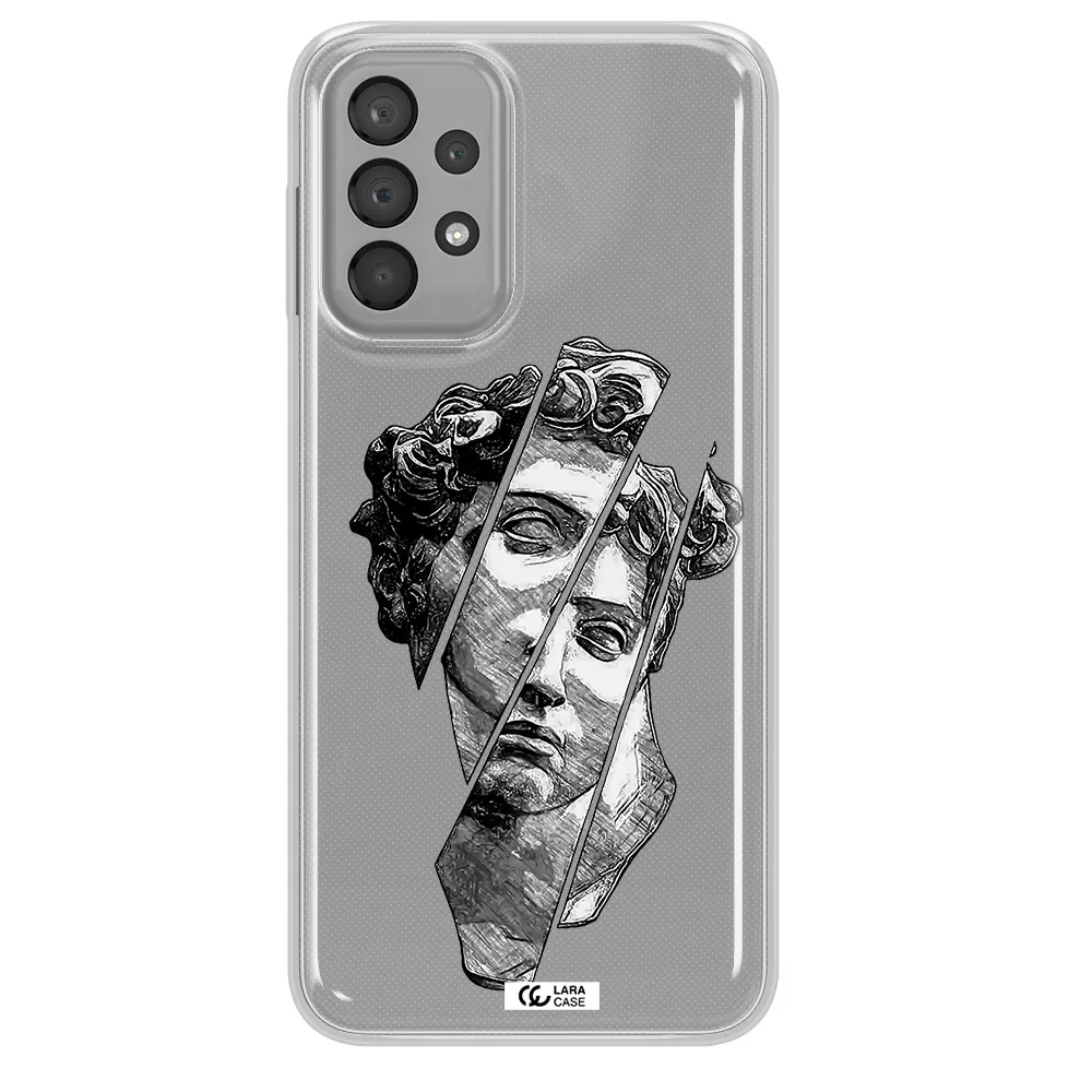 a drawing of a head of a man Samsung A33 Clear TPU Case