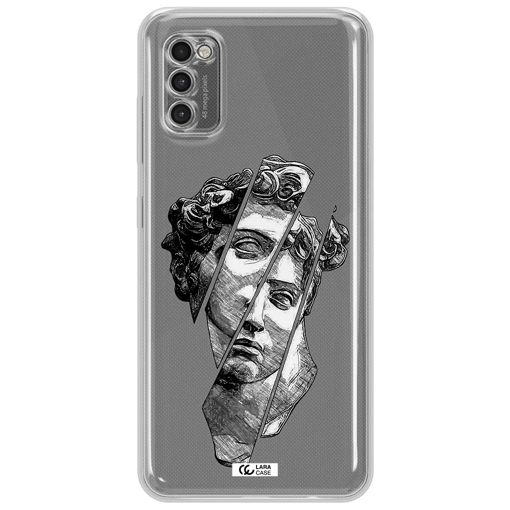 A Drawing Of A Head Of A Man Samsung A41 Clear Tpu Case