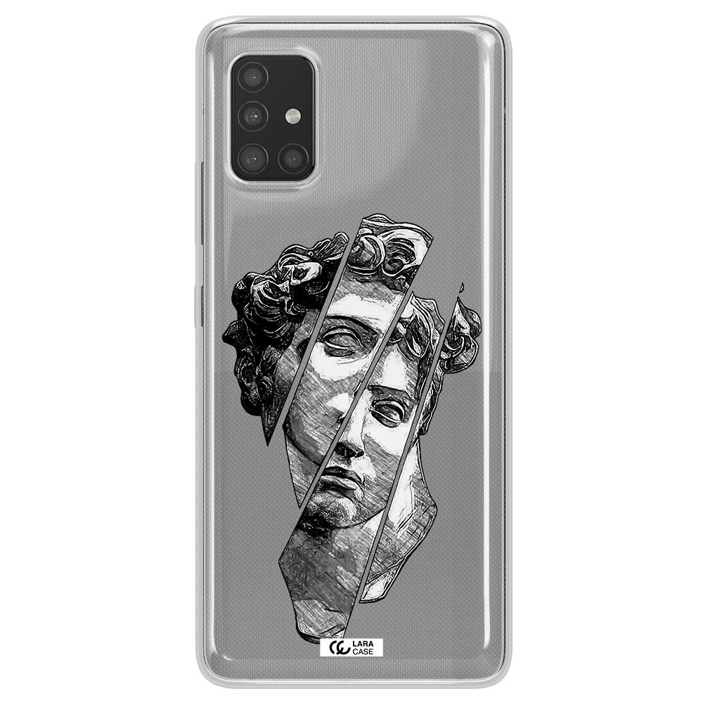 a drawing of a head of a man Samsung A51 Clear TPU Case