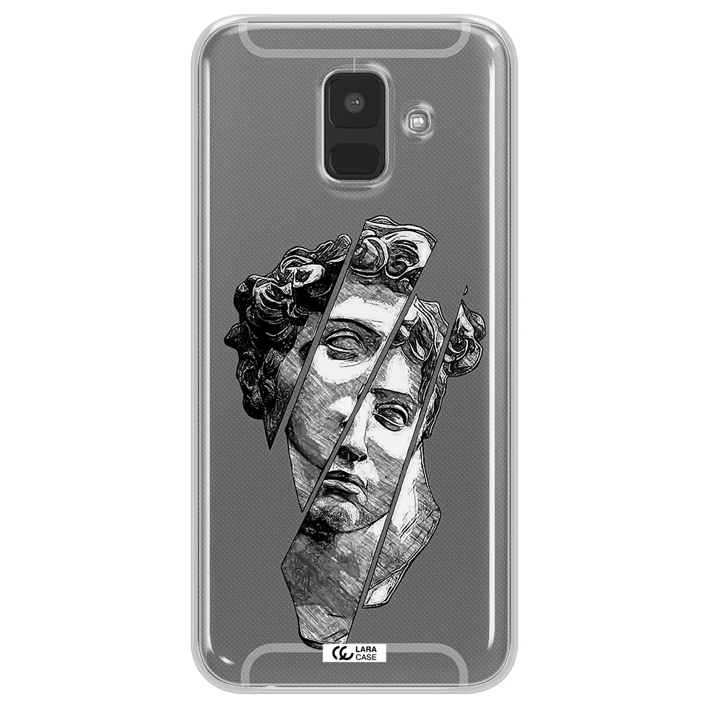a drawing of a head of a man Samsung A6 Clear TPU Case