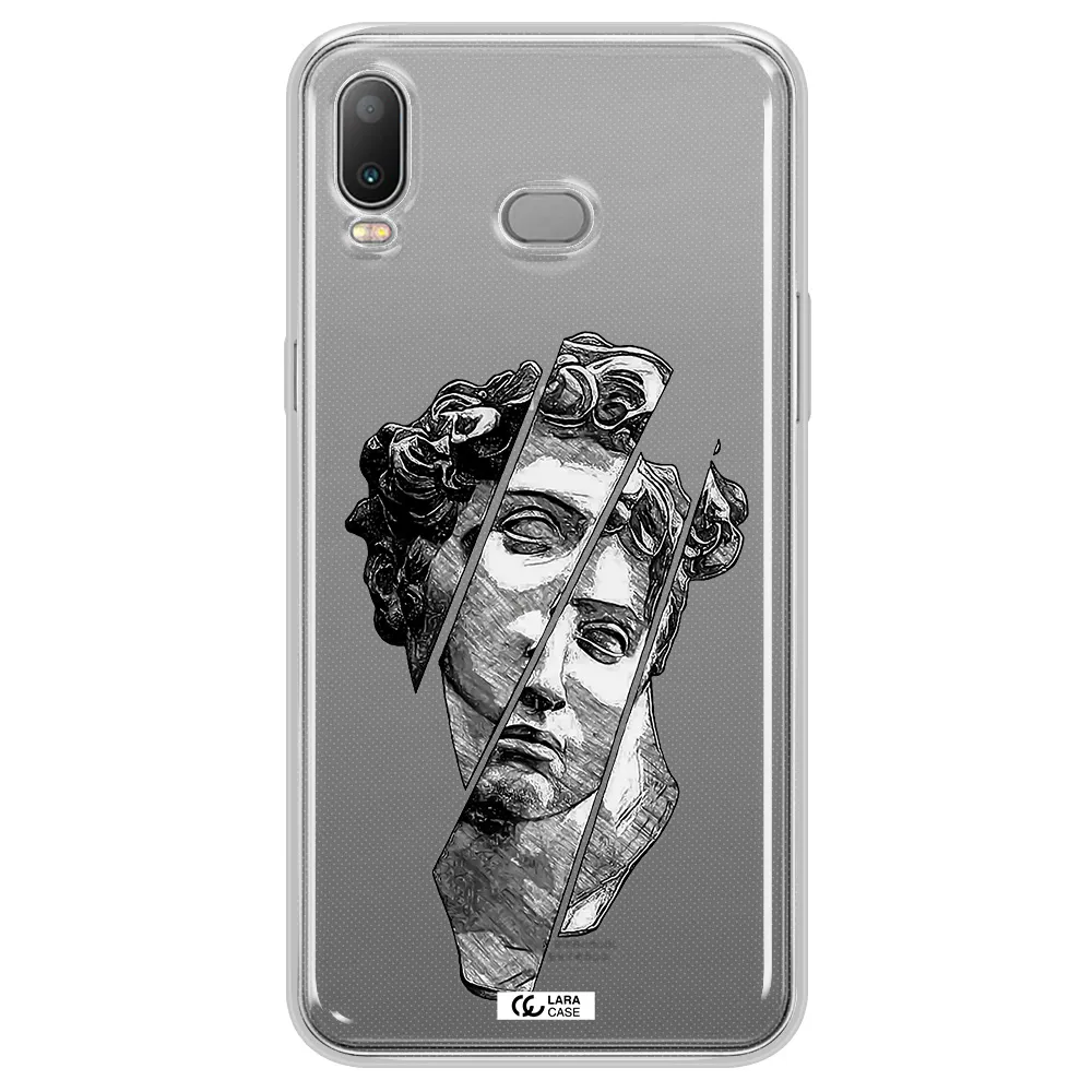 a drawing of a head of a man Samsung A6S Clear TPU Case