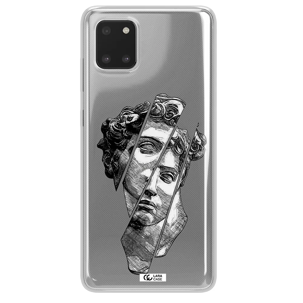 a drawing of a head of a man Samsung A81 Clear TPU Case