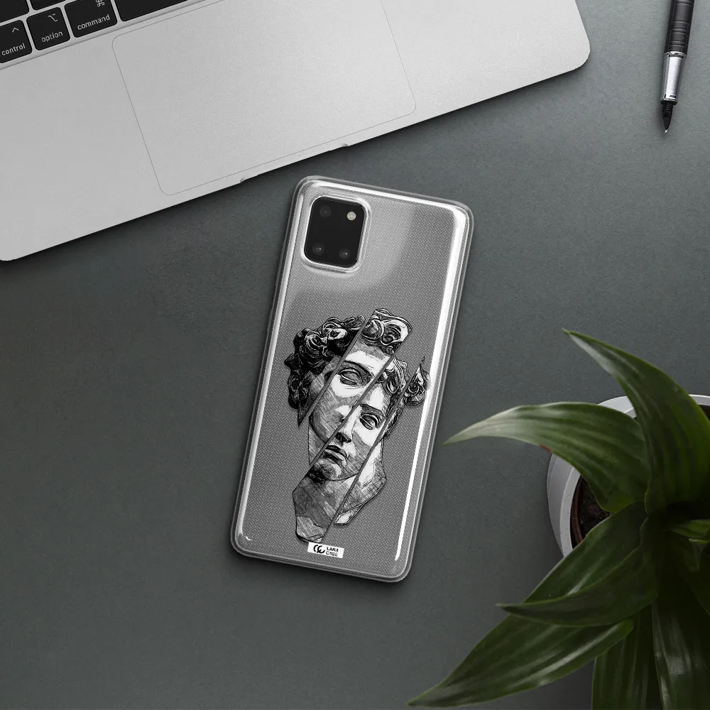 a drawing of a head of a man Samsung A81 Clear TPU Case