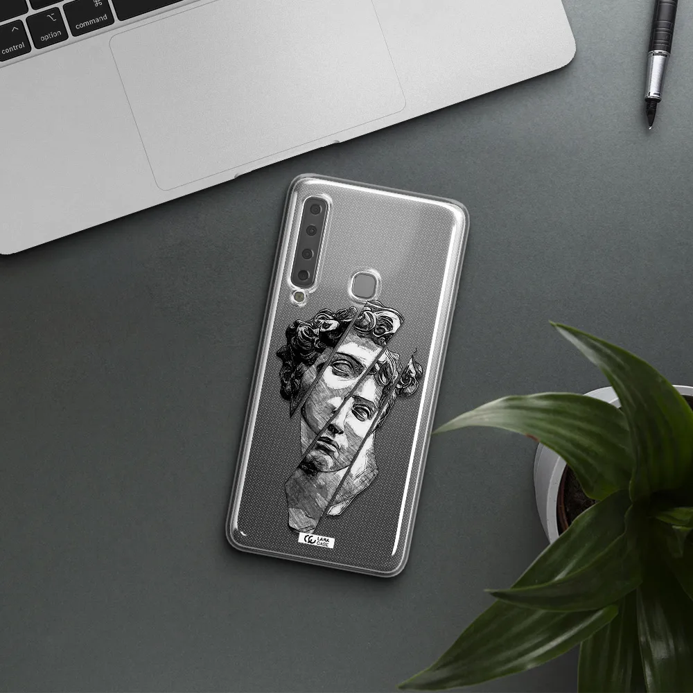 a drawing of a head of a man Samsung A9 2018 Clear TPU Case