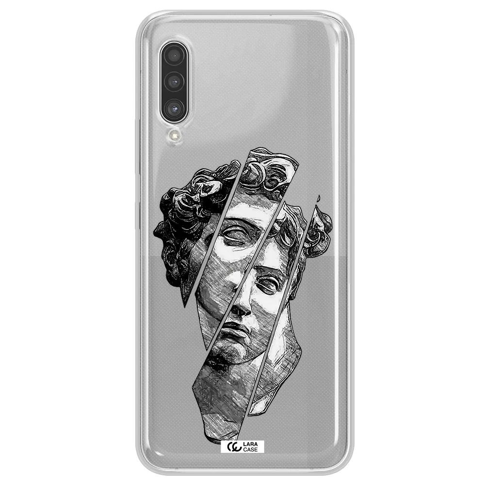 a drawing of a head of a man Samsung A90 Clear TPU Case