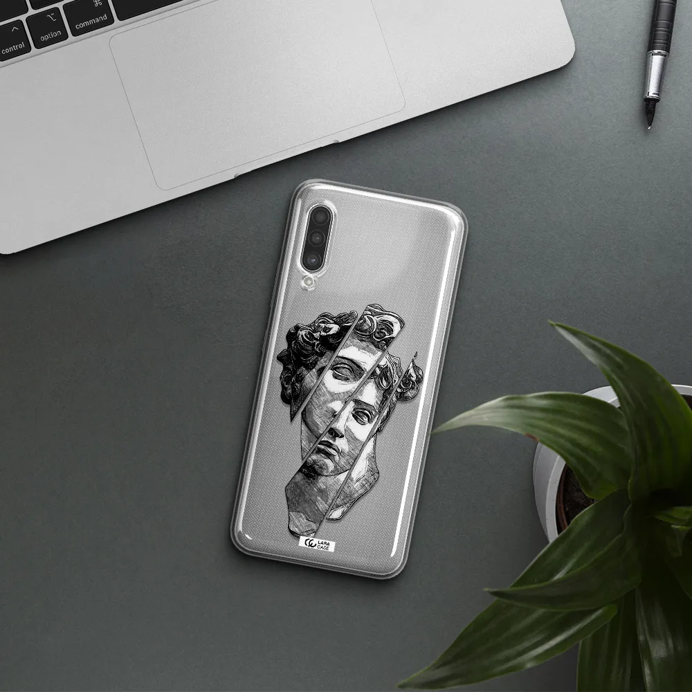 a drawing of a head of a man Samsung A90 Clear TPU Case