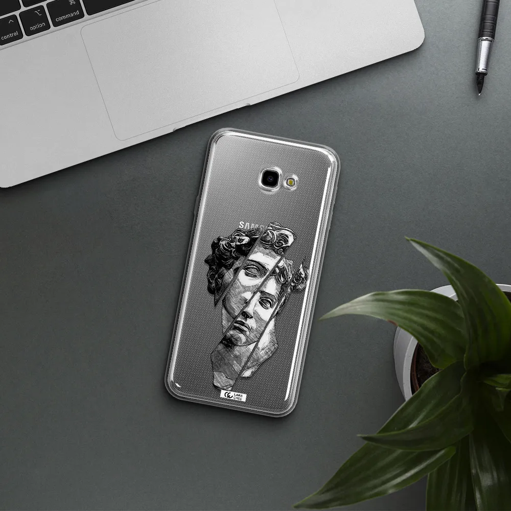 a drawing of a head of a man Samsung J4 Plus Clear TPU Case