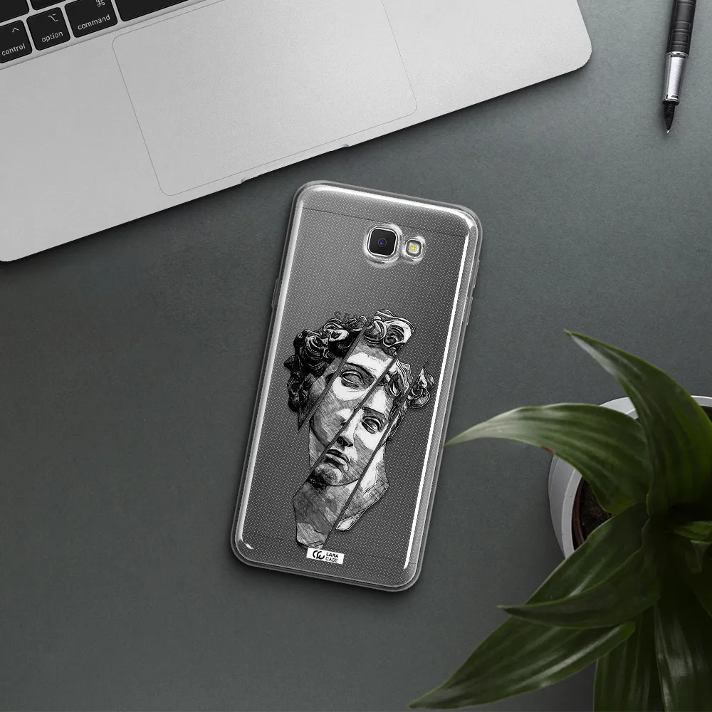 a drawing of a head of a man Samsung J5 Prime Clear TPU Case