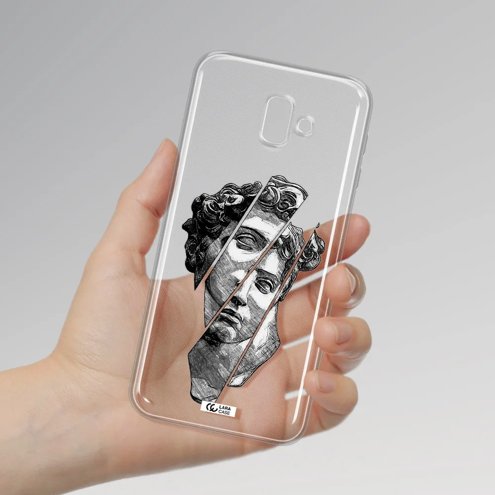a drawing of a head of a man Samsung J6 Plus Clear TPU Case