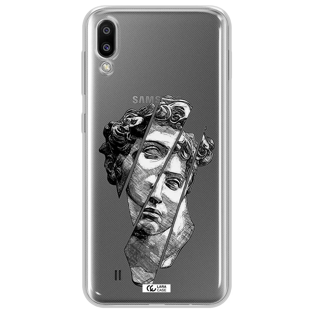 a drawing of a head of a man Samsung M10 Clear TPU Case