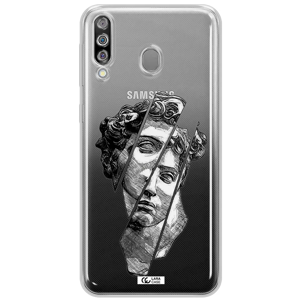 a drawing of a head of a man Samsung M30 Clear TPU Case