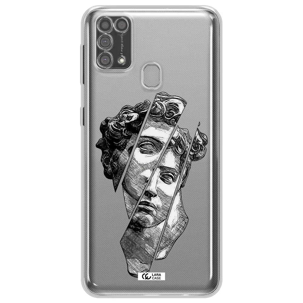 a drawing of a head of a man Samsung M31 Clear TPU Case