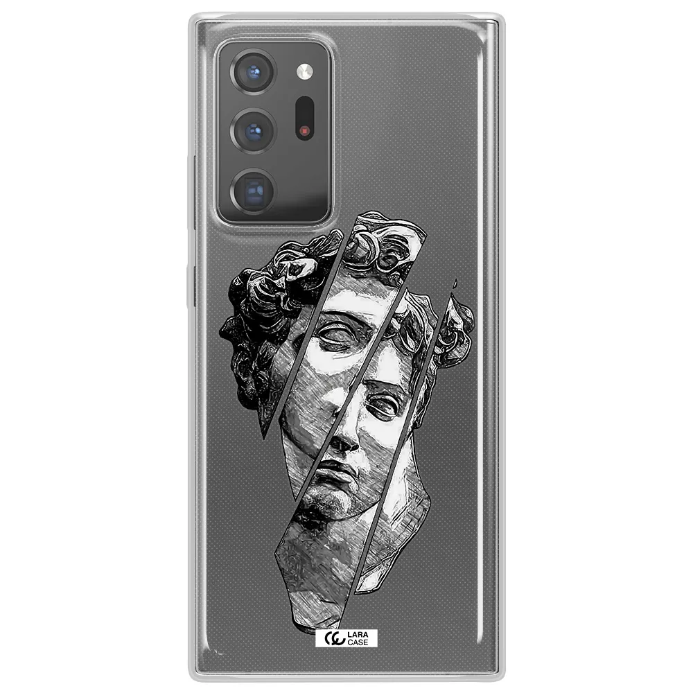a drawing of a head of a man Samsung Note 20 Ultra Clear TPU Case