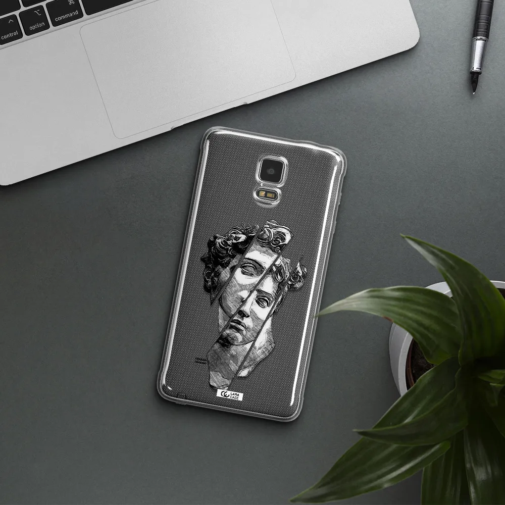 a drawing of a head of a man Samsung Note 4 Clear TPU Case