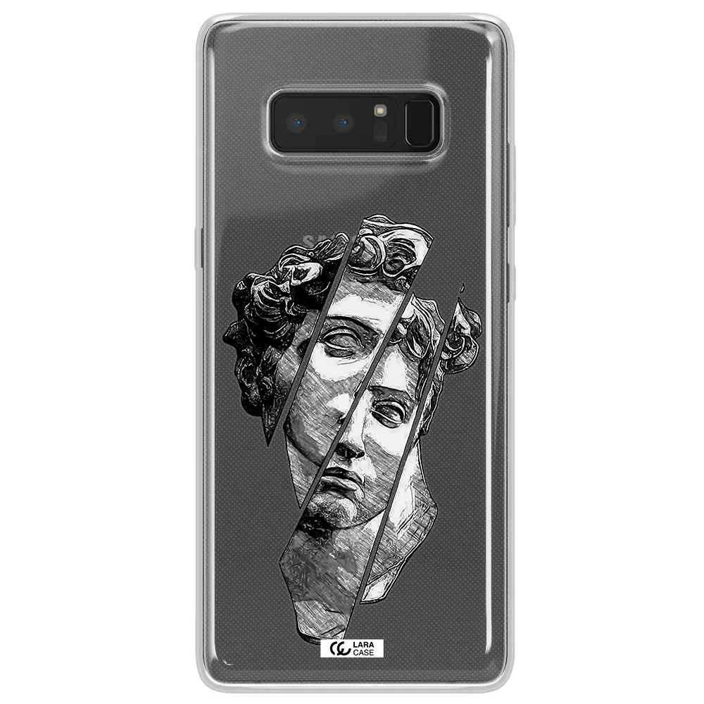 a drawing of a head of a man Samsung Note 8 Clear TPU Case