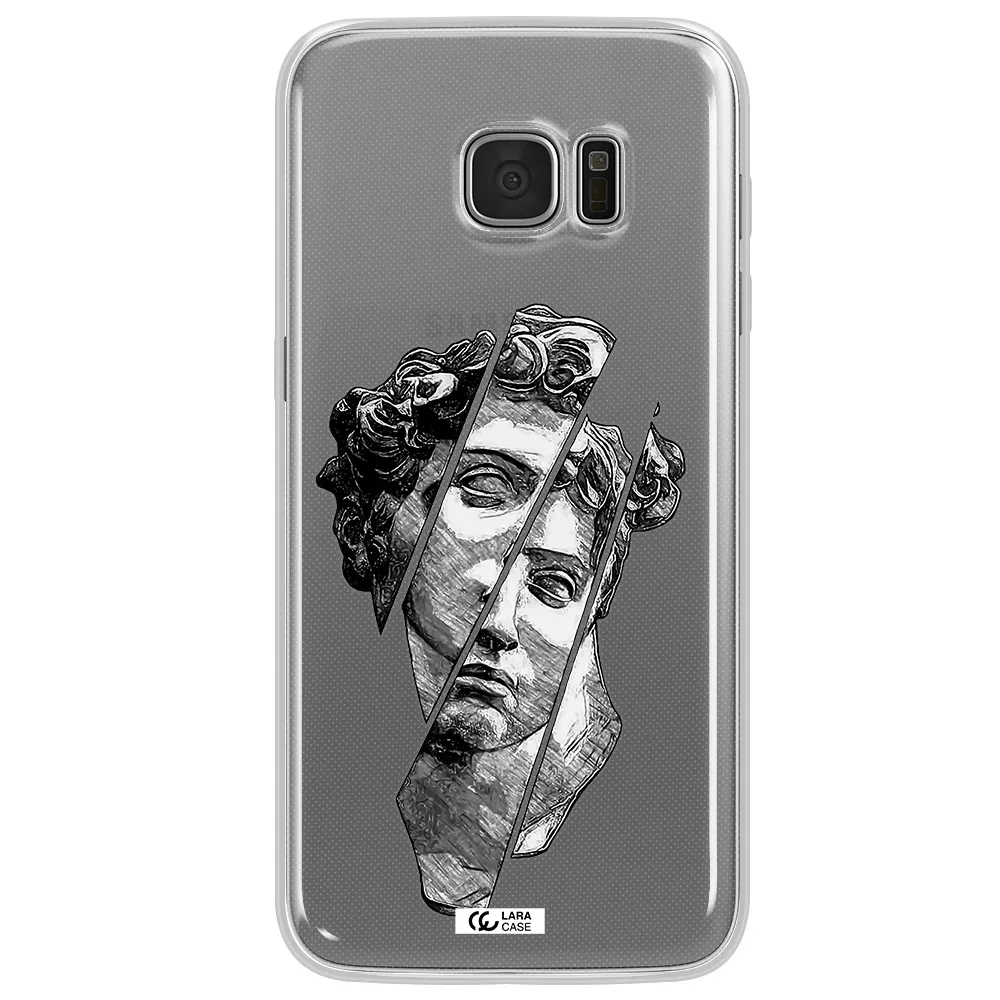 a drawing of a head of a man Samsung S7 Edge Clear TPU Case