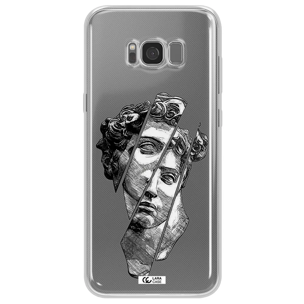 a drawing of a head of a man Samsung S8 Plus Clear TPU Case