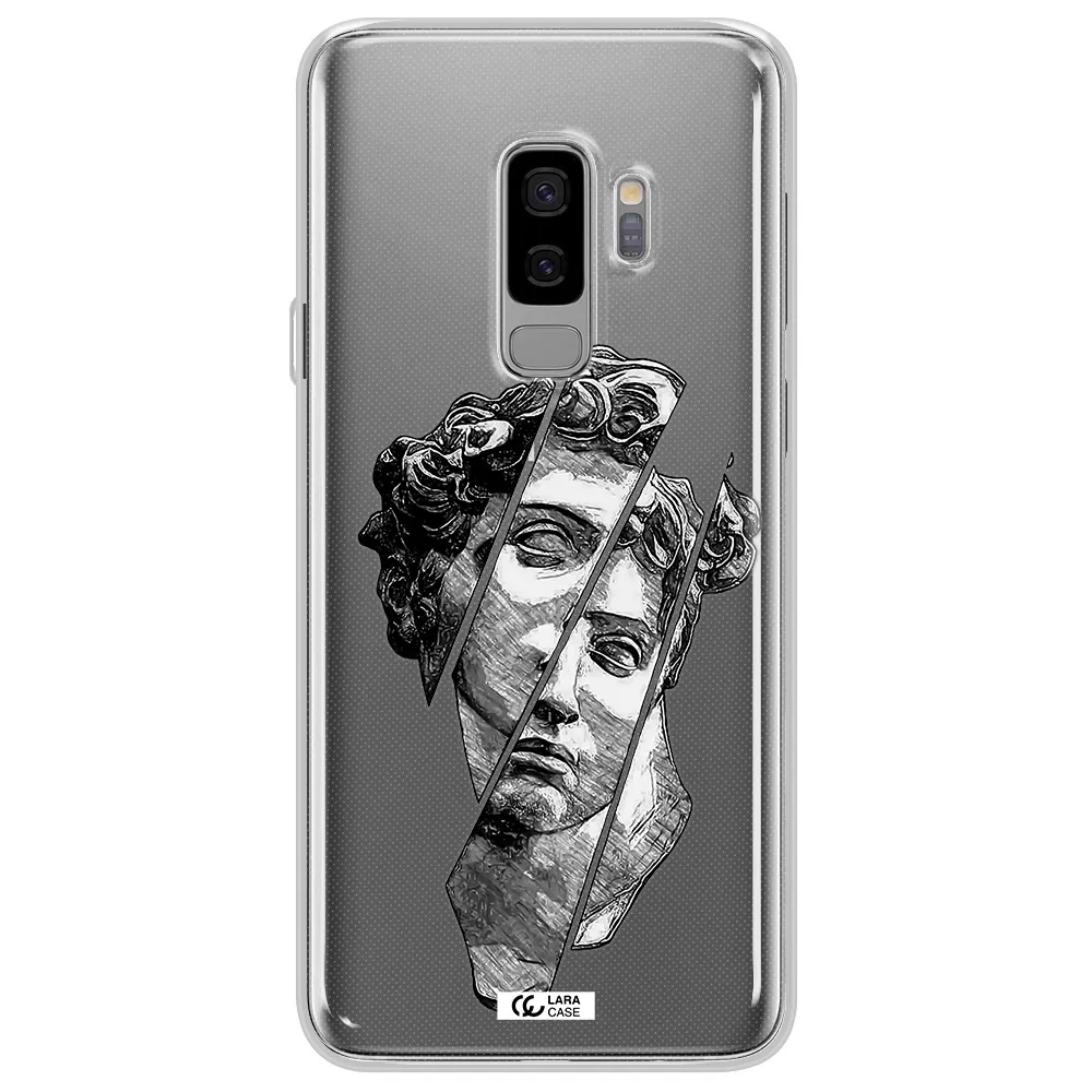 a drawing of a head of a man Samsung S9 Plus Clear TPU Case