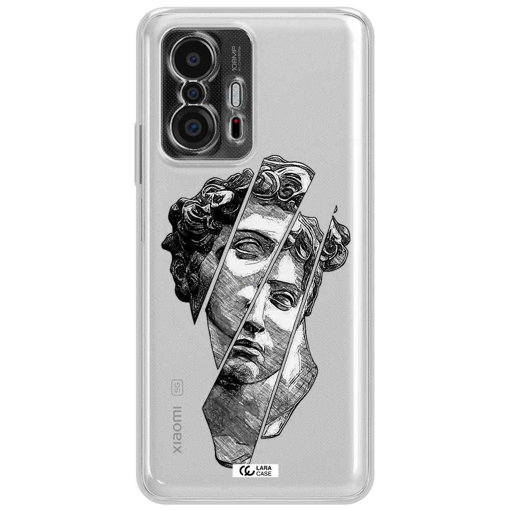 A Drawing Of A Head Of A Man Xiaomi 11T Clear Tpu Case