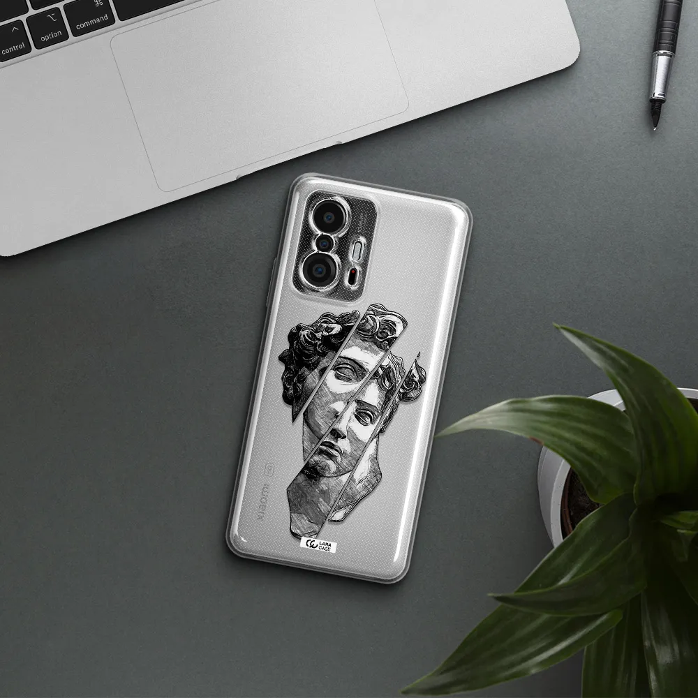 A Drawing Of A Head Of A Man Xiaomi 11T Clear Tpu Case