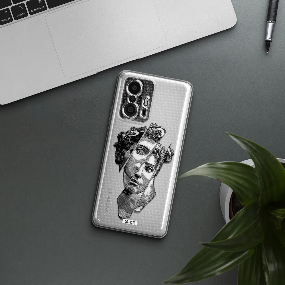 A Drawing Of A Head Of A Man Xiaomi 11T Pro Clear Tpu Case