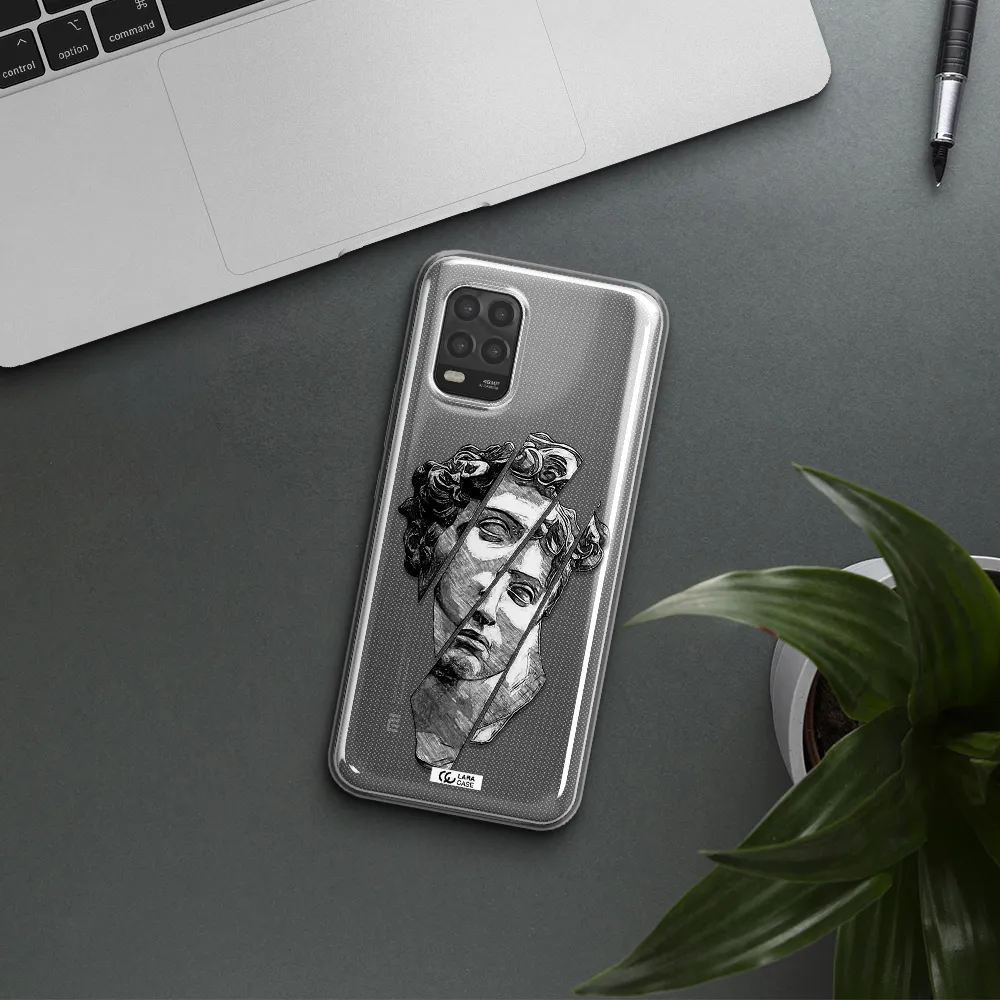 a drawing of a head of a man Xiaomi Mi 10 Lite Clear TPU Case
