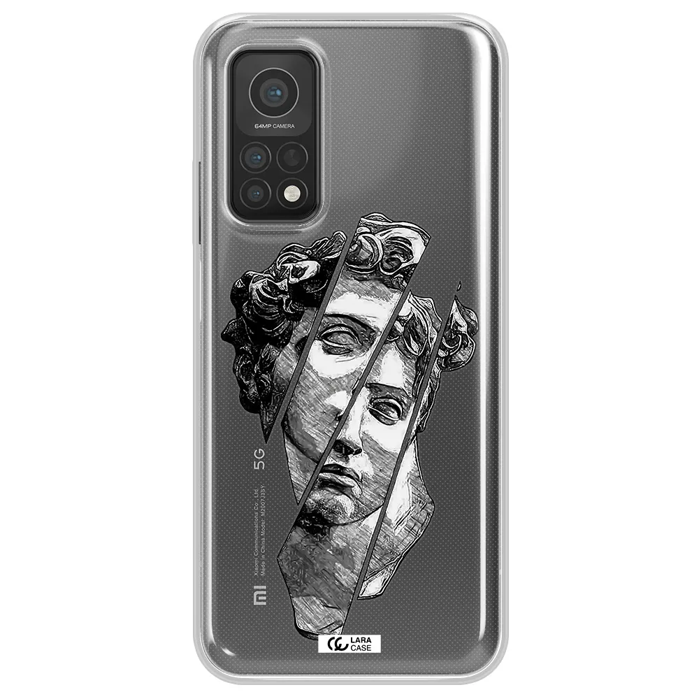 a drawing of a head of a man Xiaomi Mi 10T Clear TPU Case