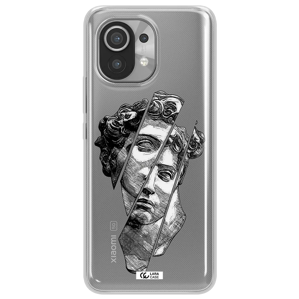 a drawing of a head of a man Xiaomi Mi 11 Clear TPU Case