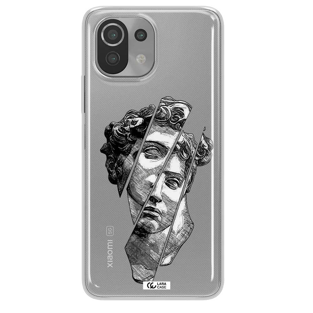 a drawing of a head of a man Xiaomi Mi 11 Lite Clear TPU Case