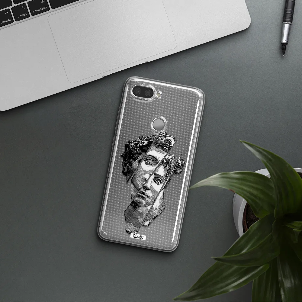 a drawing of a head of a man Xiaomi Mi 8 Lite Clear TPU Case