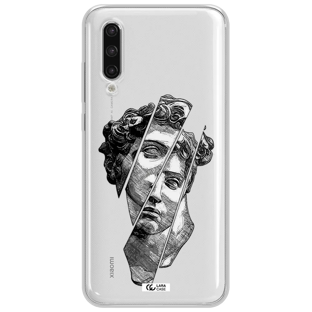 A Drawing Of A Head Of A Man Xiaomi Mi 9 Lite Clear Tpu Case