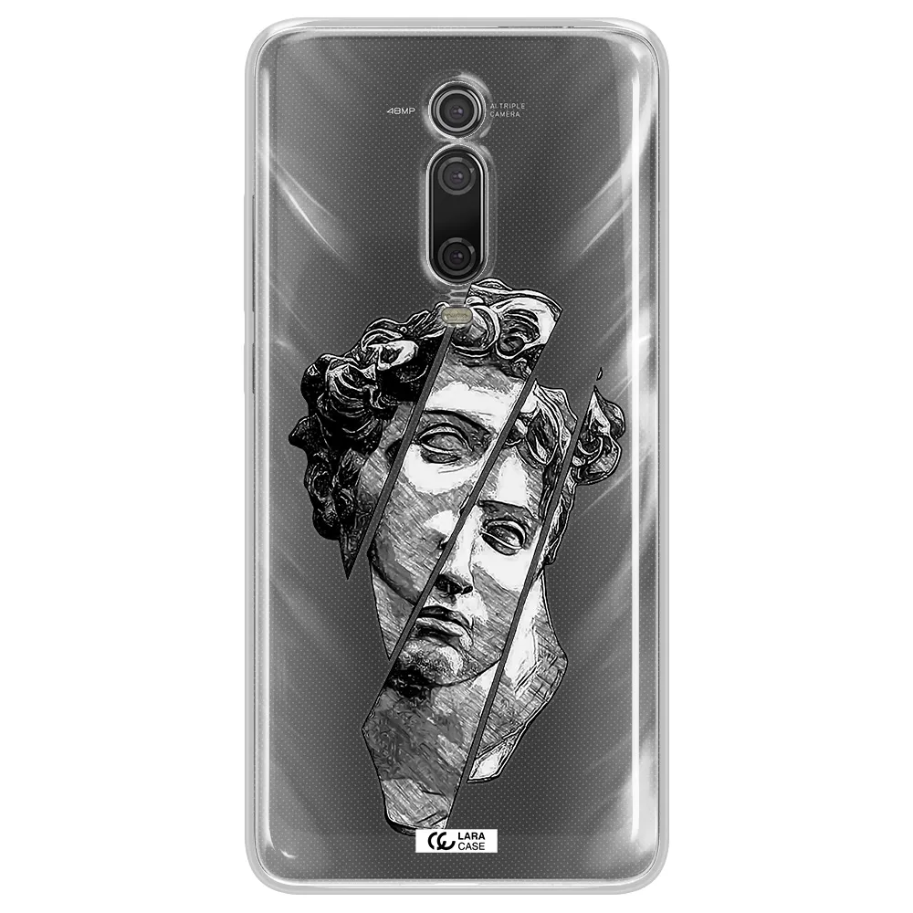a drawing of a head of a man Xiaomi Mi 9T Clear TPU Case