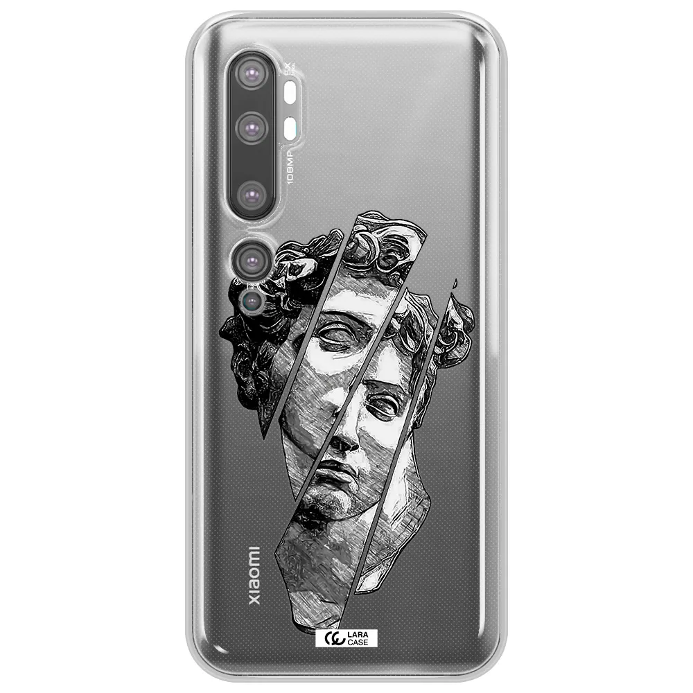 a drawing of a head of a man Xiaomi Mi Note 10 Clear TPU Case