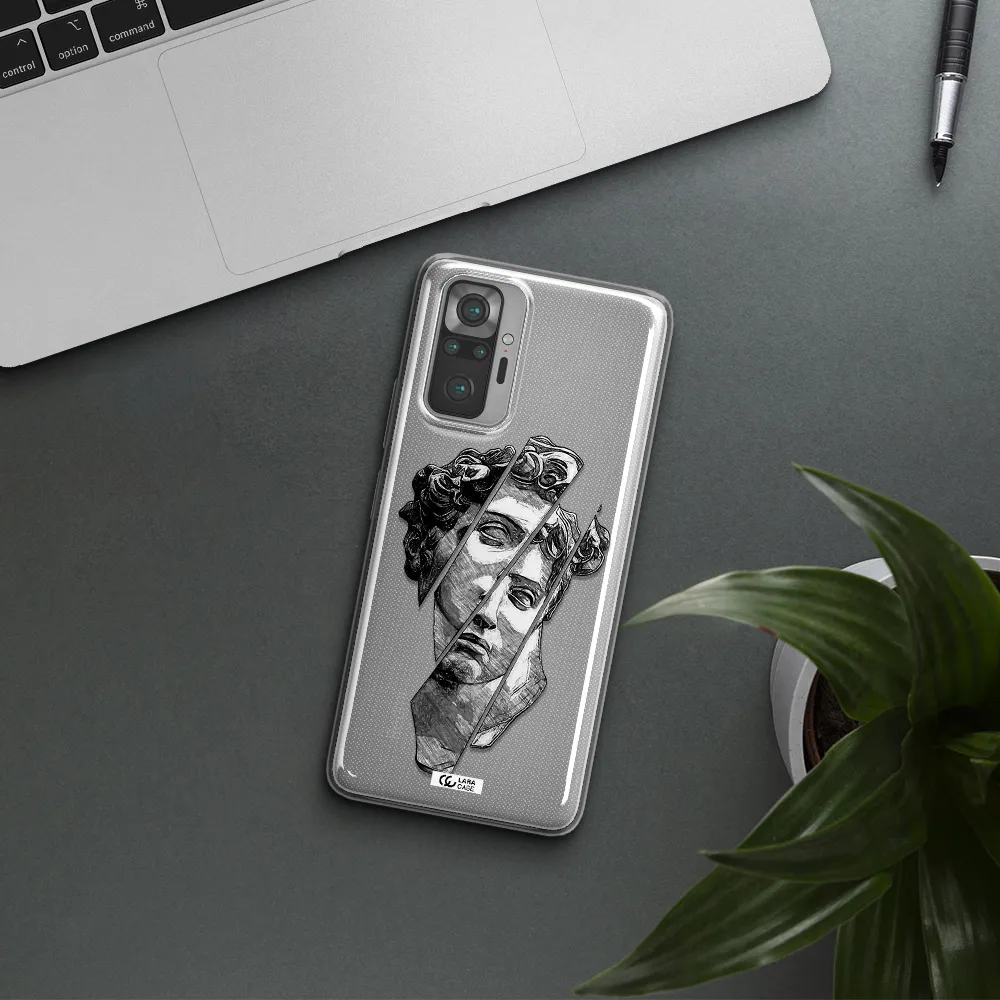 a drawing of a head of a man Xiaomi Note 10 Pro Clear TPU Case