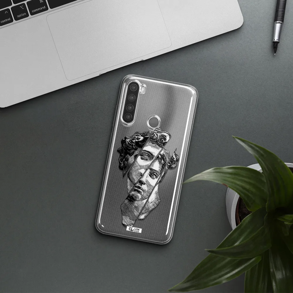 a drawing of a head of a man Xiaomi Note 8 Clear TPU Case