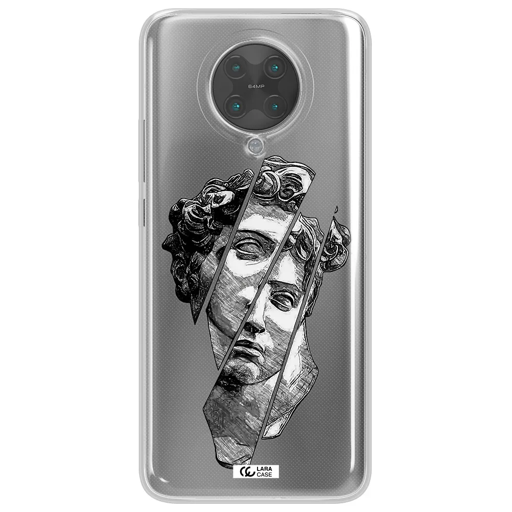 a drawing of a head of a man Xiaomi Poco F2 Pro Clear TPU Case