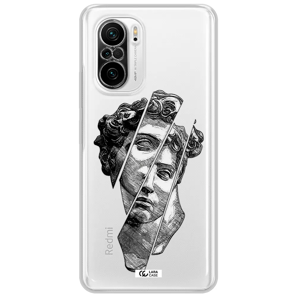 A Drawing Of A Head Of A Man Xiaomi Poco F3 Clear Tpu Case