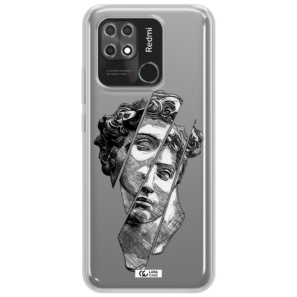 a drawing of a head of a man Xiaomi Redmi 10C Clear TPU Case