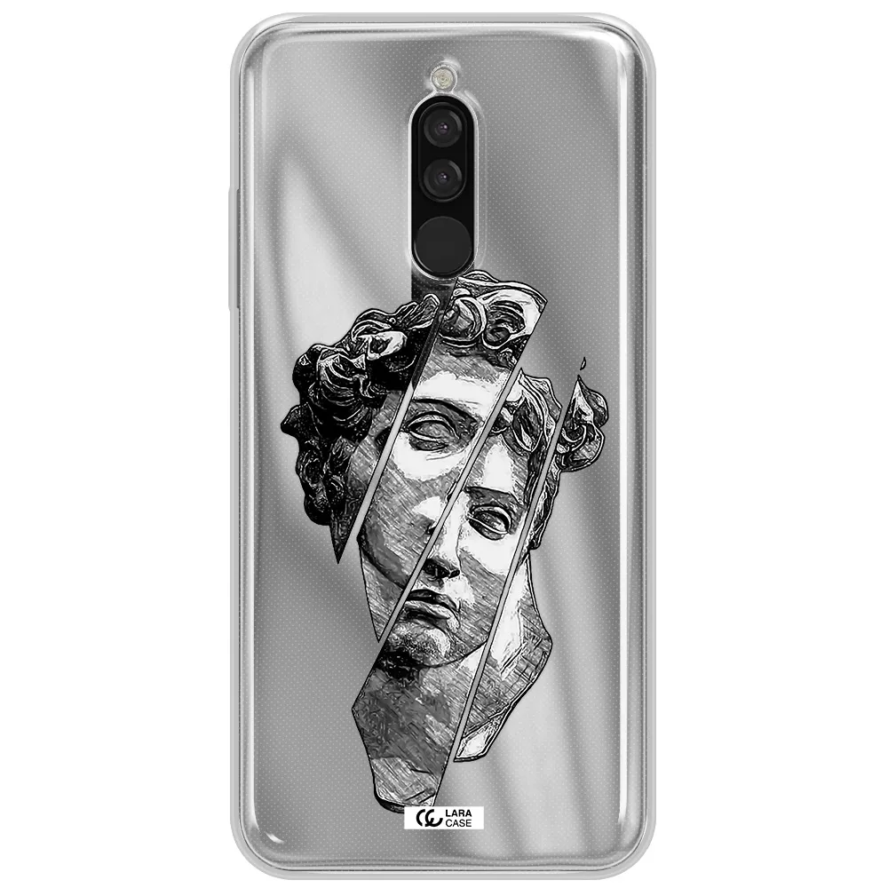 A Drawing Of A Head Of A Man Xiaomi Redmi 8 Clear Tpu Case
