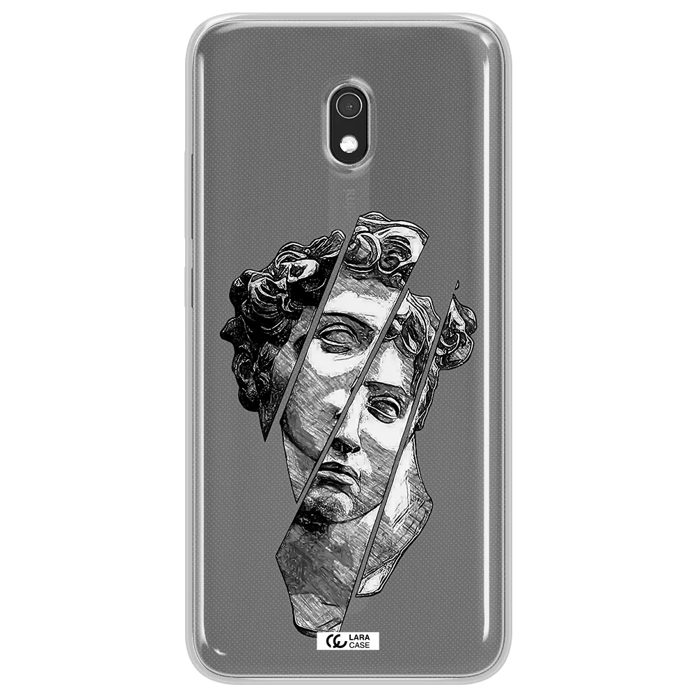 a drawing of a head of a man Xiaomi Redmi 8A Clear TPU Case