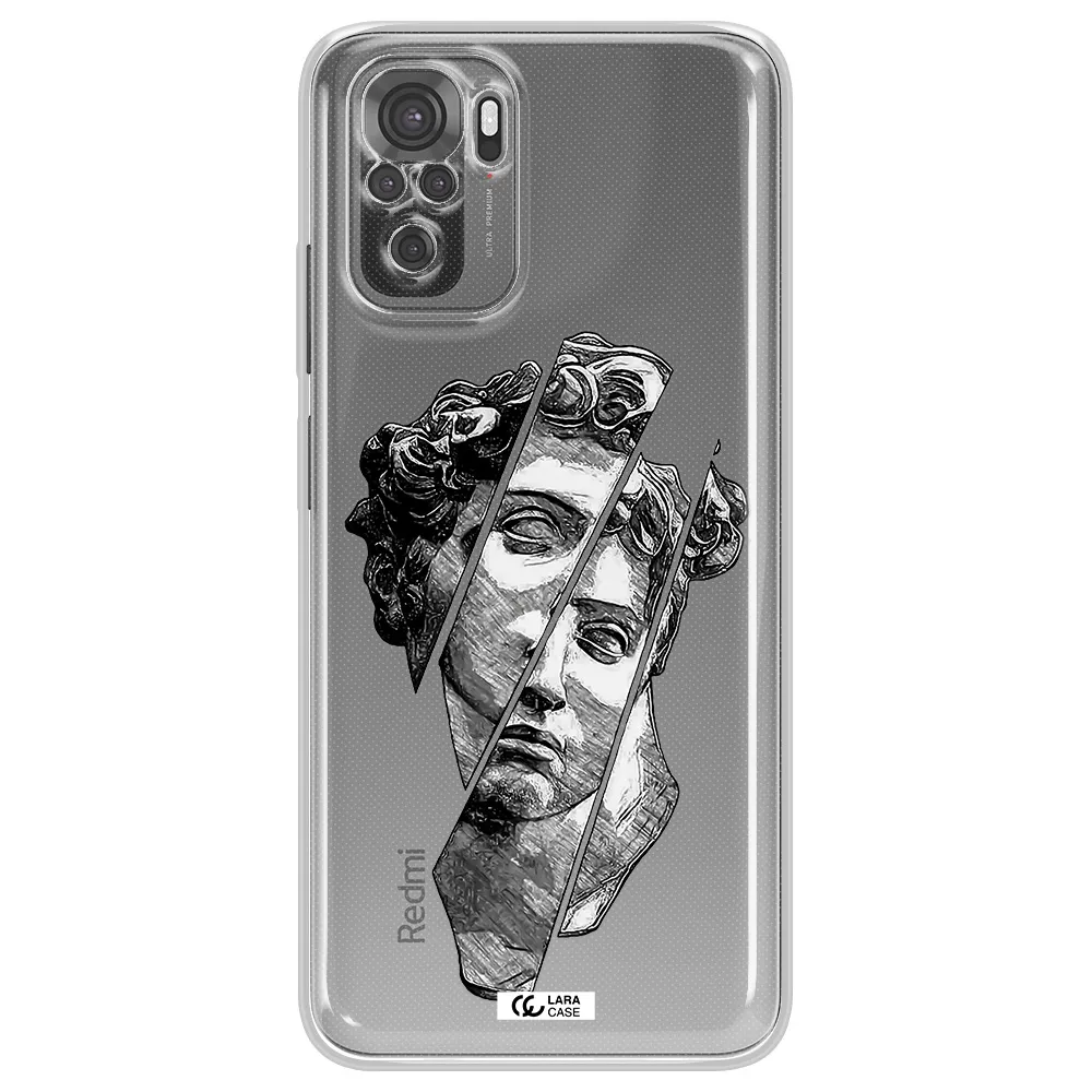 A Drawing Of A Head Of A Man Xiaomi Redmi Note 10S Clear Tpu Case