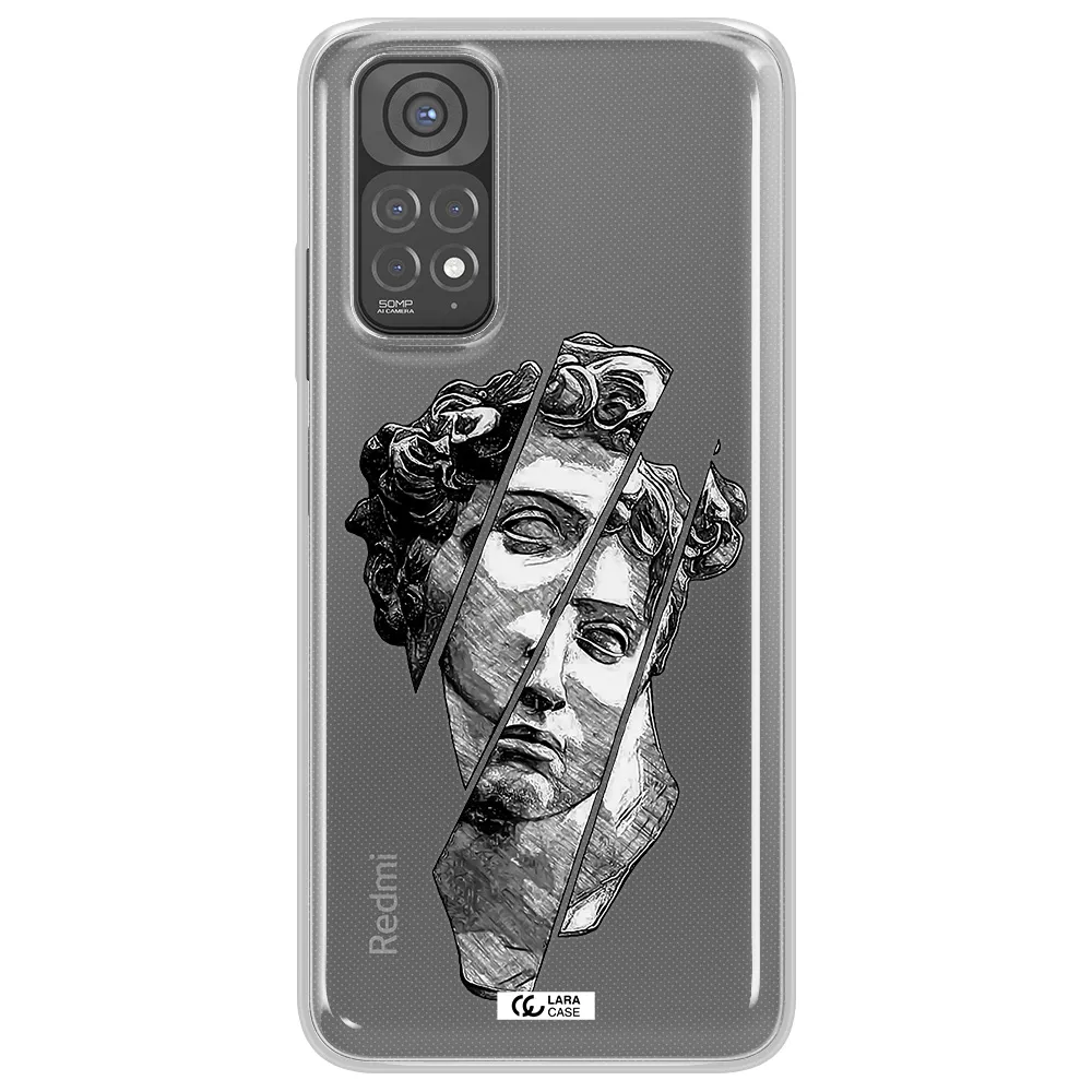 a drawing of a head of a man Xiaomi Redmi Note 11 Clear TPU Case