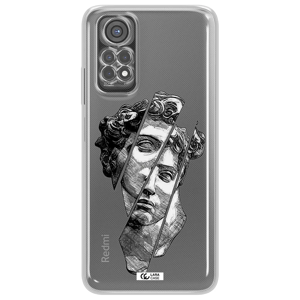A Drawing Of A Head Of A Man Xiaomi Redmi Note 11S Clear Tpu Case