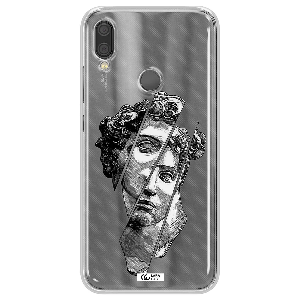 a drawing of a head of a man Xiaomi Redmi Note 7 Clear TPU Case