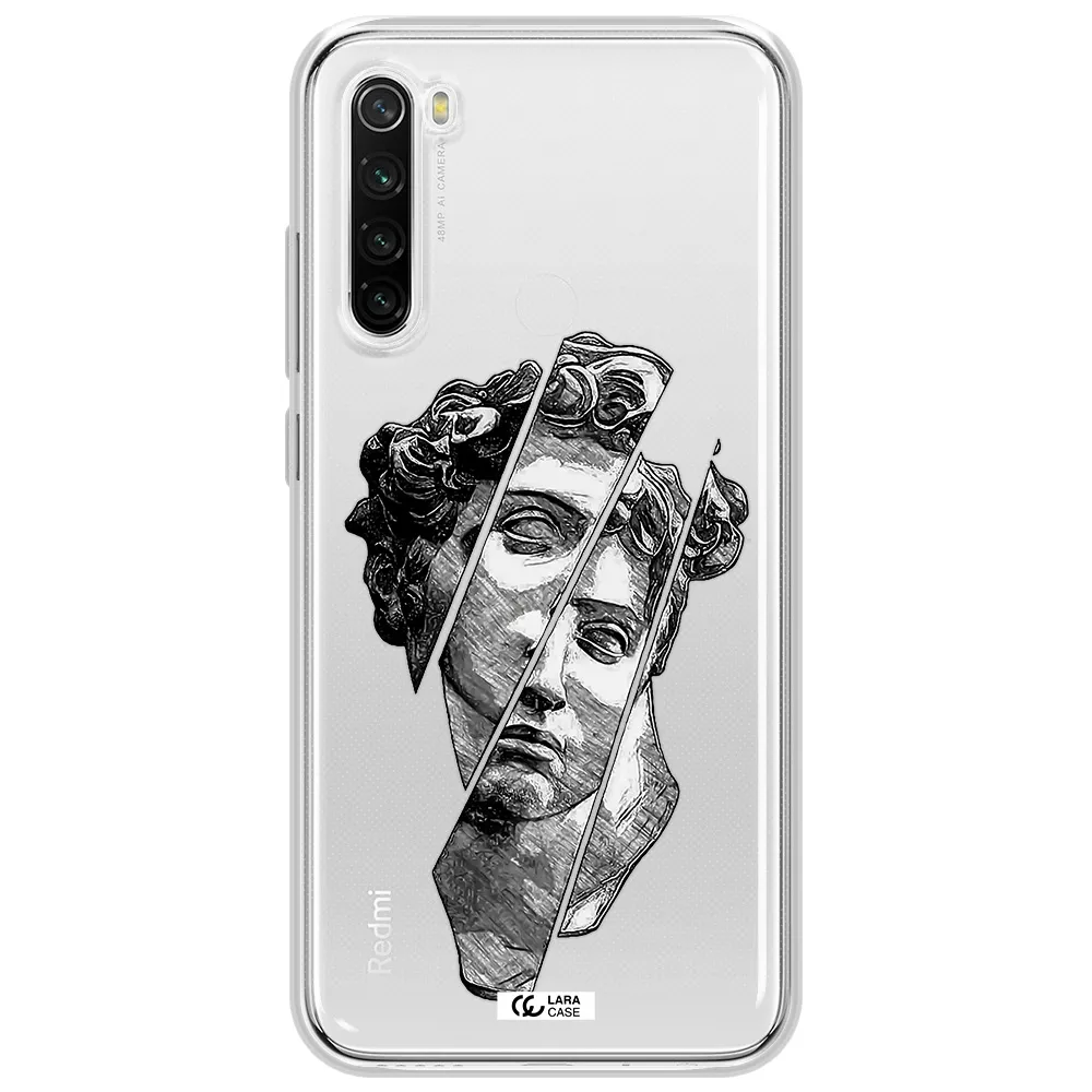 A Drawing Of A Head Of A Man Xiaomi Redmi Note 8T Clear Tpu Case