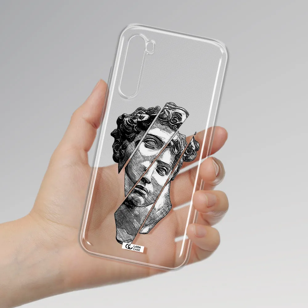 A Drawing Of A Head Of A Man Xiaomi Redmi Note 8T Clear Tpu Case
