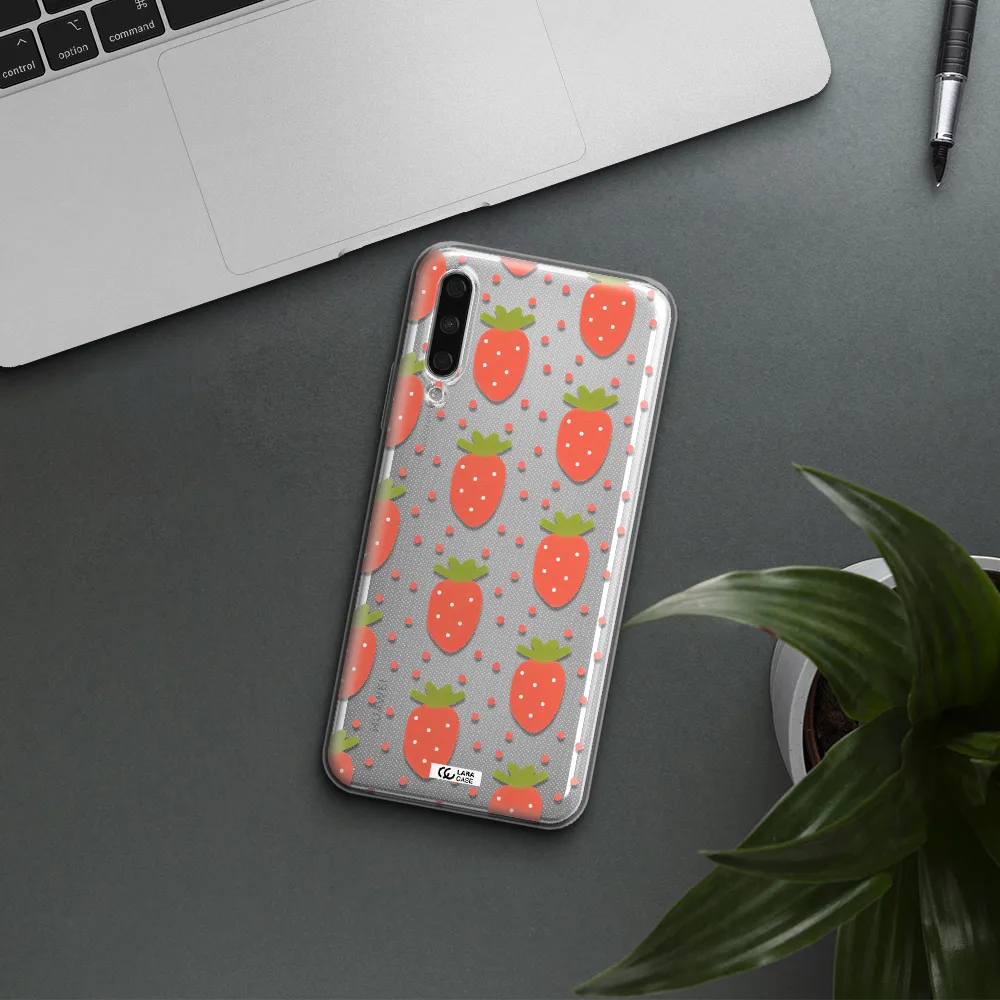 A Pattern Of Strawberries On A White Background Huawei Y9S Clear Tpu Case
