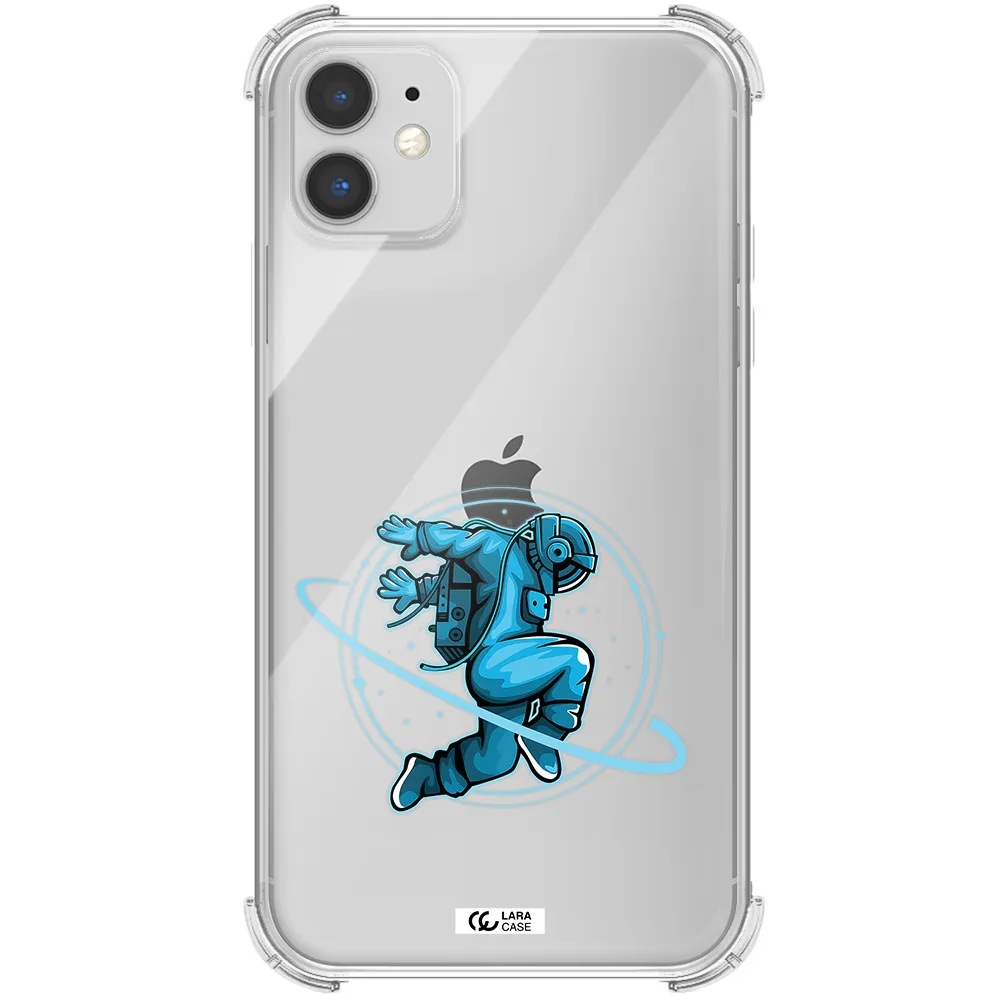 a cartoon of a man skating Apple iPhone 11 Clear PC Case