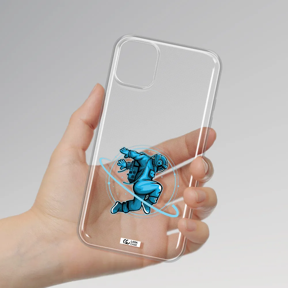 a cartoon of a man skating Apple iPhone 11 Clear TPU Case