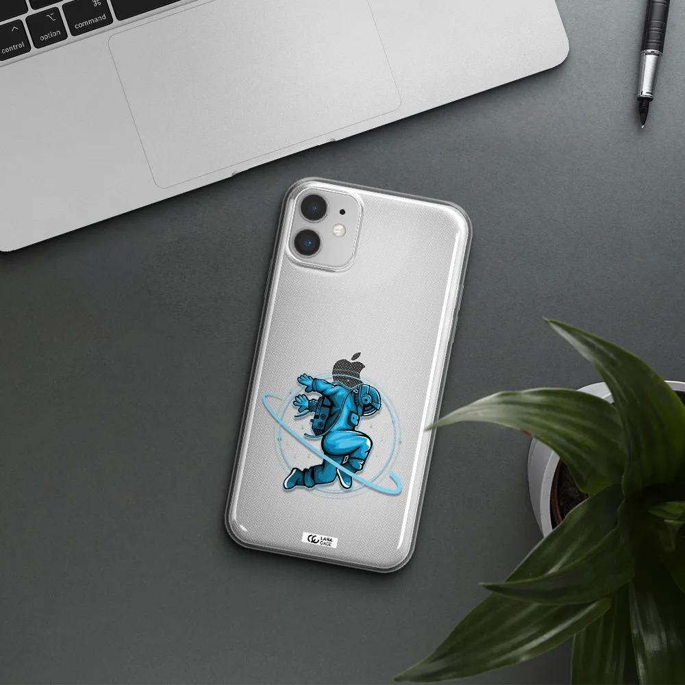 a cartoon of a man skating Apple iPhone 11 Clear TPU Case